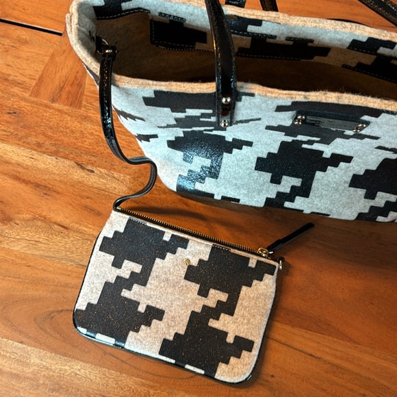 Kate spade wool houndstooth harmony telltale twinkle purse - Picture 4 of 6